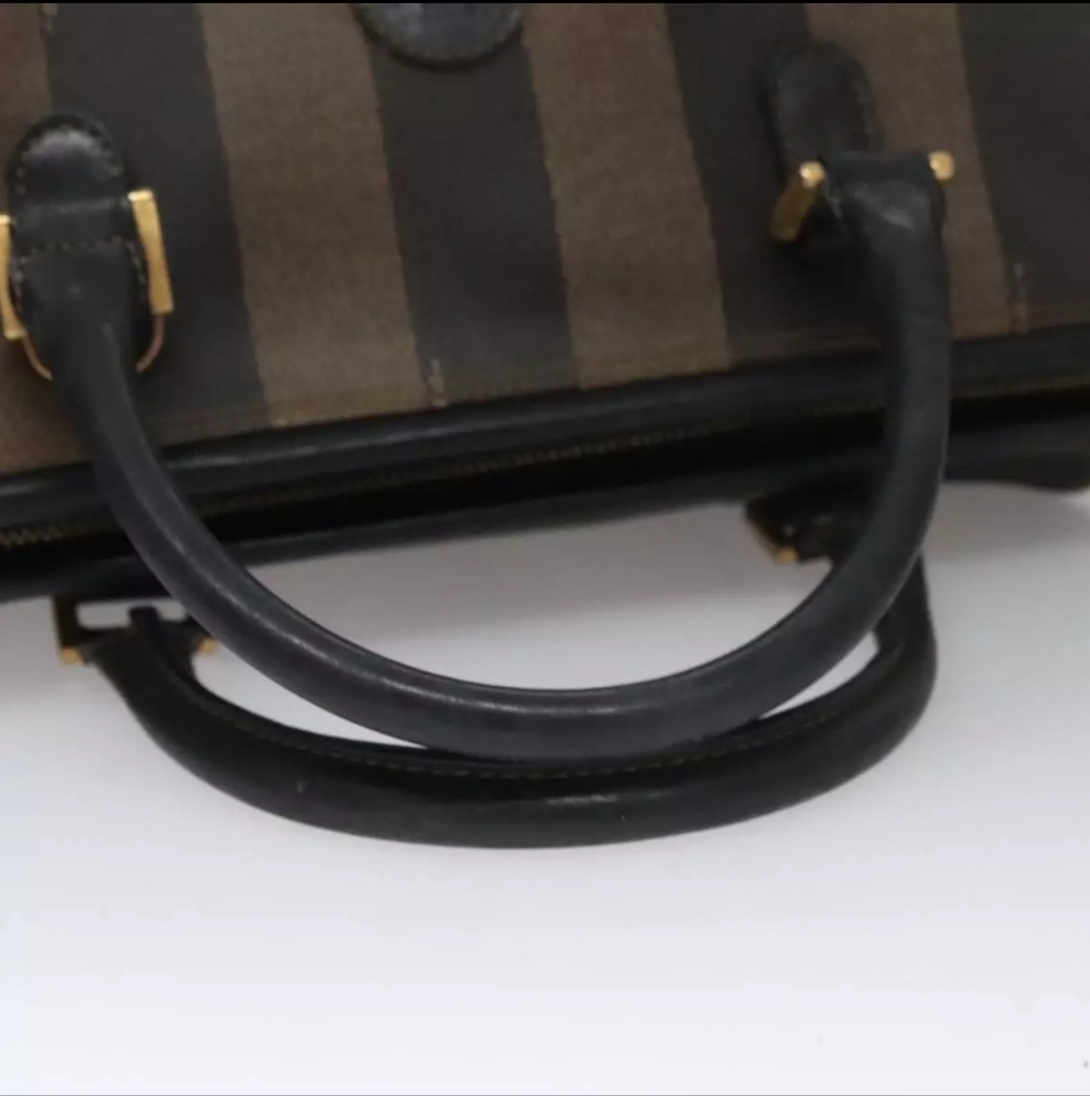 FENDI PECAN CANVAS HANDBAG BROWN/BLACK - Picture 5 of 16
